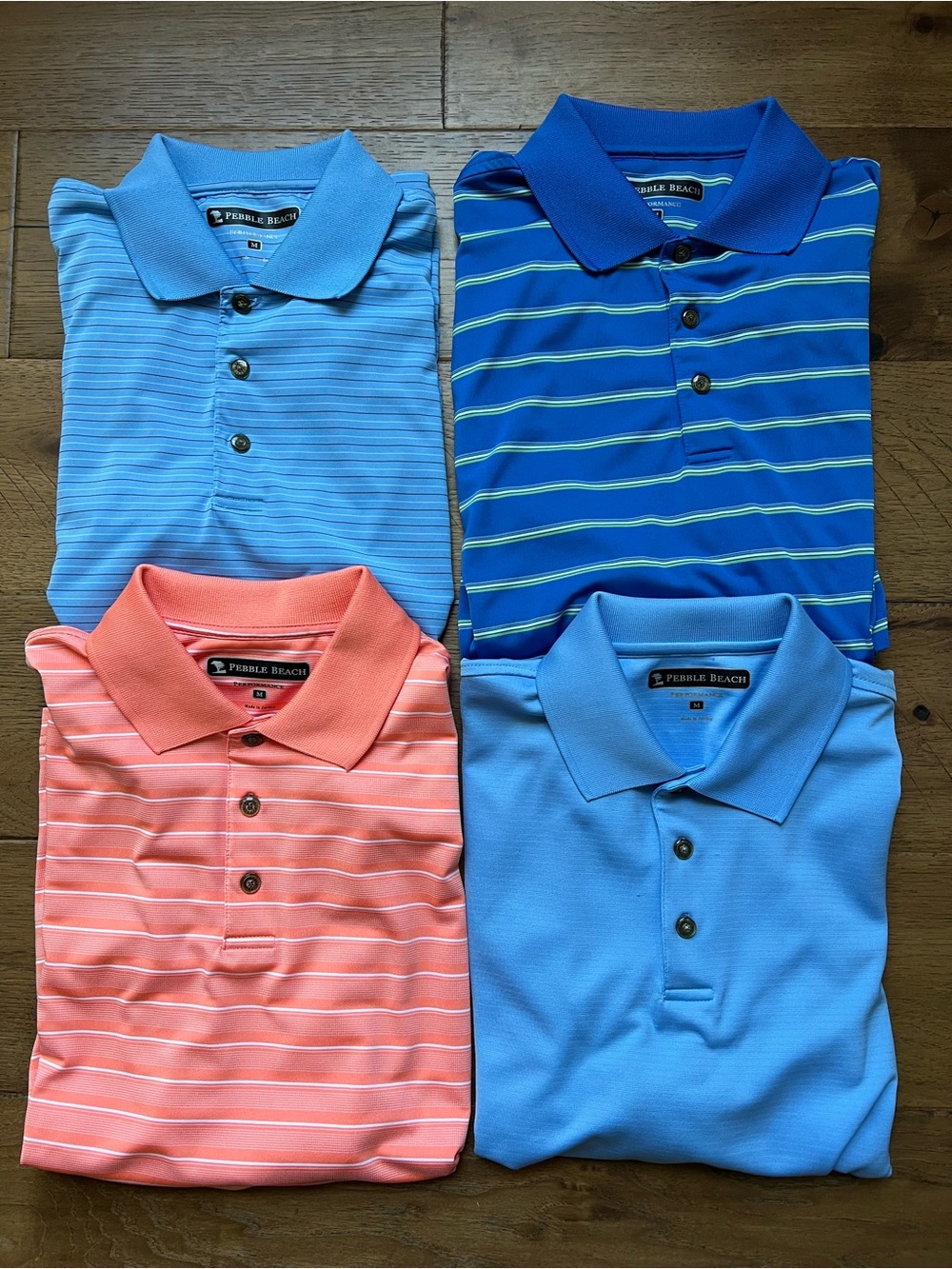 Pebble Beach Polo Lot - Coral, Light Blue & Royal Blue